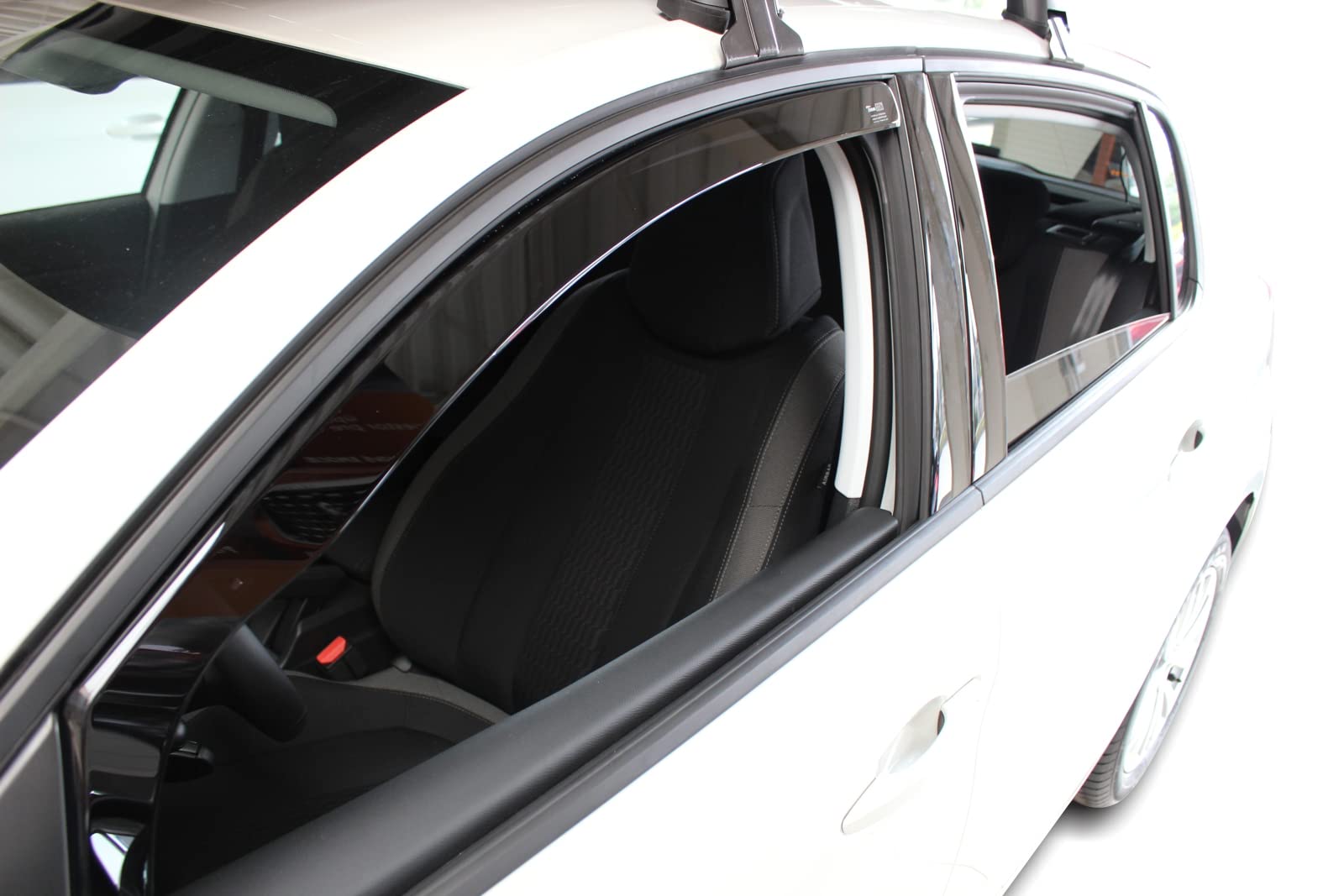 J&J AUTOMOTIVE Deflettori d'Aria per Peugeot 308 5-Porte Berlina/Wagon 2014-2021, Set da 2 Pezzi, Nero Fumé Oscurato Heko
