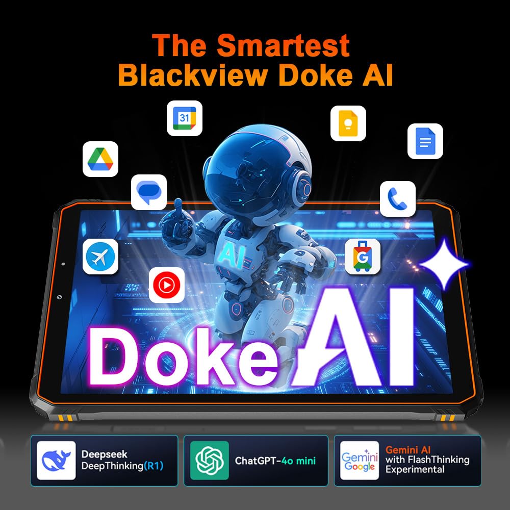 Blackview Active 5 Android 15 Rugged Tablet 8 inch, 24GB+128GB+2TB Tablet in Offerta, 6600mAh Rugged Smartphone, Altoparlanti 2W*2, IP68/69K Robusto Tablets, Dual SIM,4G LTE,5G WIFI,GPS,OTG,NFC, Nero
