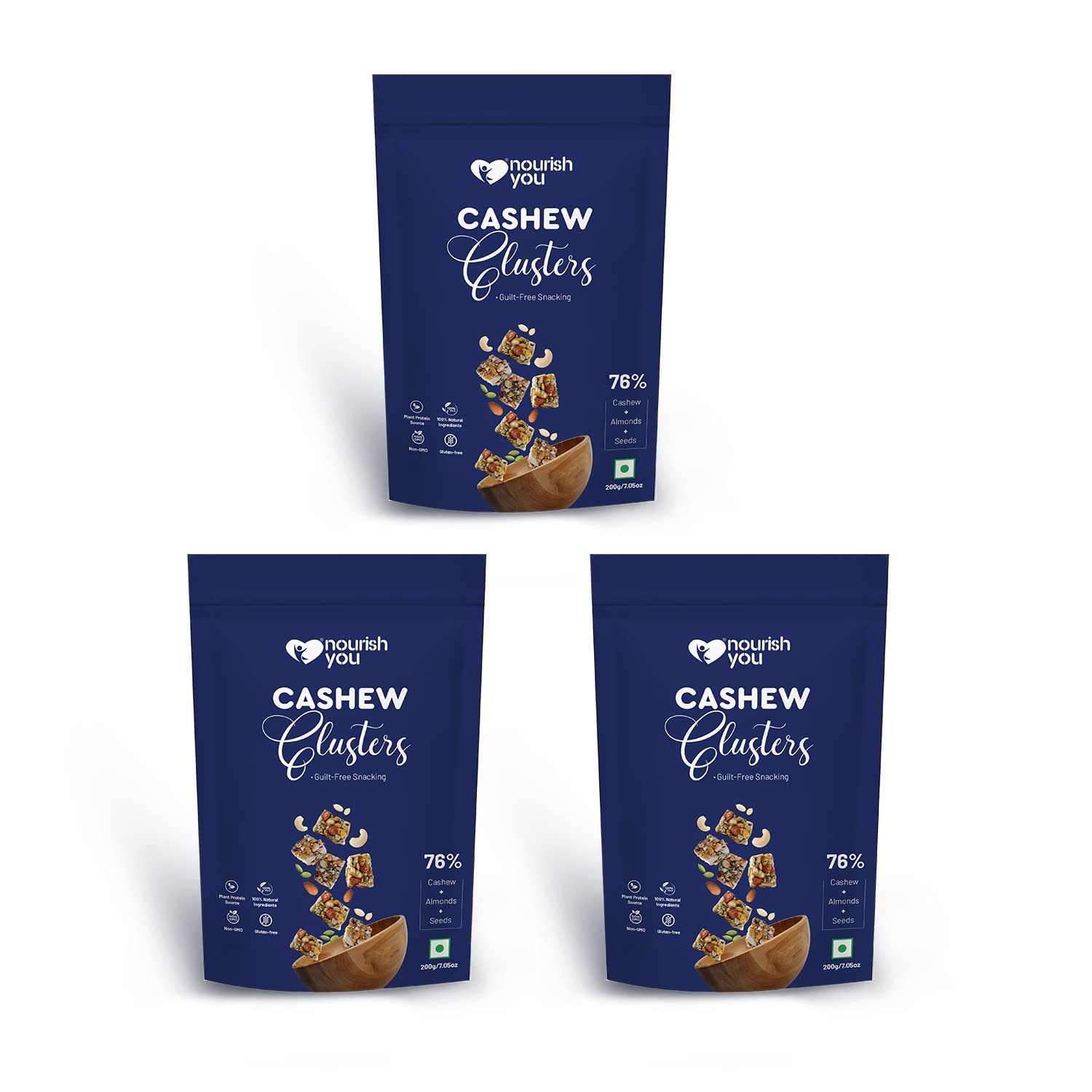 Nourish You Cashew Clusters with Almond | Pumpkin & Watermelon Kernels | Cashew & Almond Clusters | Cashew & Almond Bites | Cashew & Almond Munchies | 200 Gms Each (Pack of 3) (B09KLCN7ZP) Amazon Price History, Amazon Price Tracker