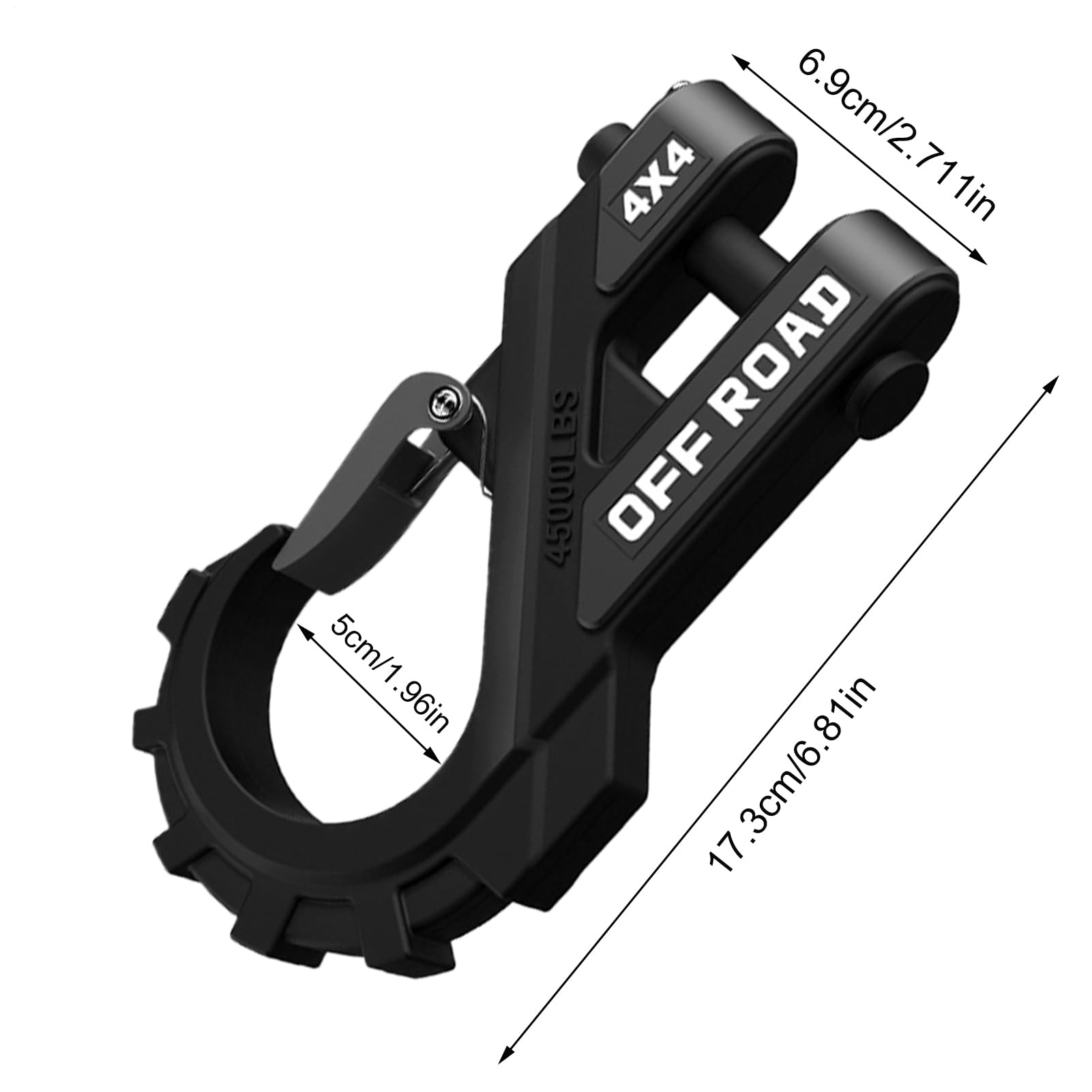 ATV Winch Hook - Connettore per rimorchio pesante, Hook Offroad Steel Grow | Collegamento della catena di sicurezza del rimorchio, clip per gancio per rimorchio SUV, programma di recupero auto