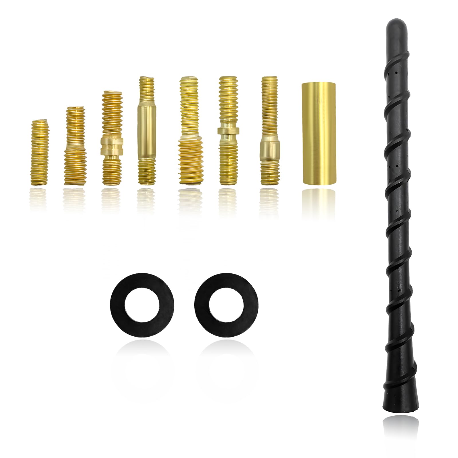 Sylvil Car Spiral Antenna, Flexible 7 Inches PVC Radio Antenna Toppers with Screw, Waterproof Antenna Mast Replacement for Cars Trucks SUVs, Universal Exterior Car Accessories