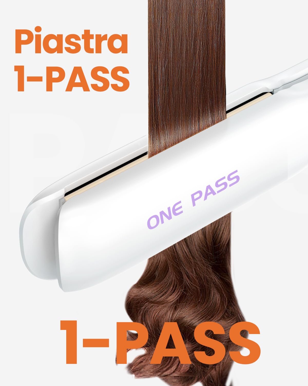 Faszin Piastra per Capelli Professionale in Titanio 30mm, 2 in 1 | Riscaldamento rapido 20s, tecnologia ionica anticrespo, sensore NTC, doppio voltaggio, ideale per capelli spessi o in viaggio