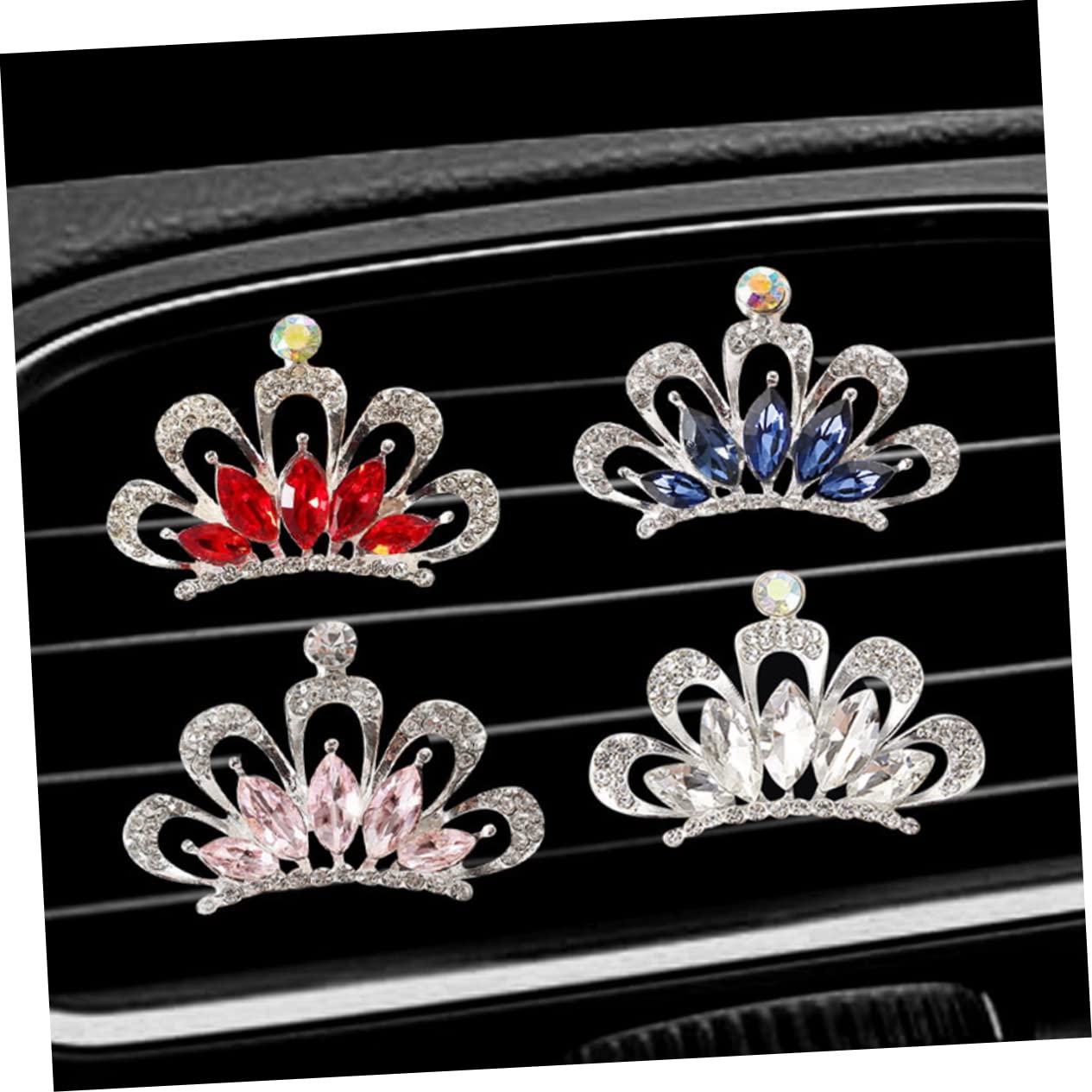 SOLUSTRE 12 Stk Parfüm-Clip Autozubehör für die Autolüftung Parfümclip fürs Auto clipse für kfz auto auto aromatherapie clip Autoaroma entlüften Strasssteine Weiß