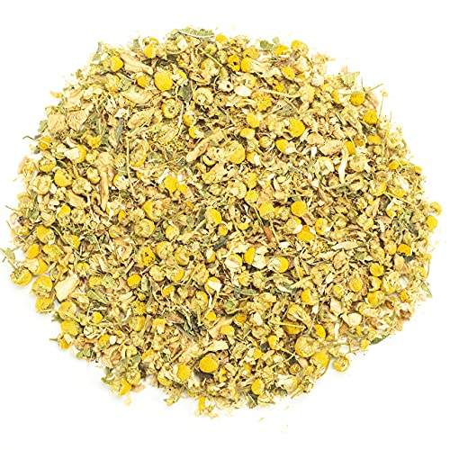 Organic German Chamomile & Ginger Herbal Tea | Loose Leaf Tea - 40 Servings | Calming And Digestive Caffeine Free Herbal Tea | By Pantenger #TOP4