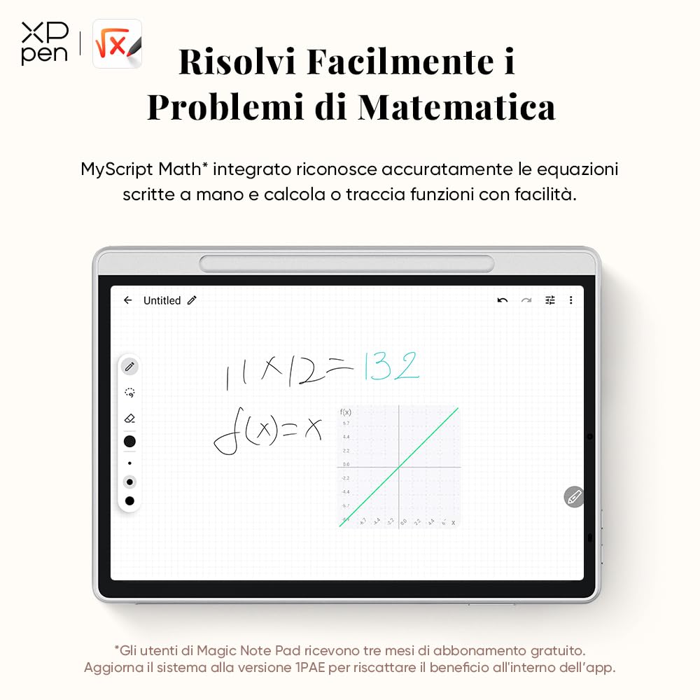 XPPen Magic Note Pad, paper tablet a colori da 10,95 pollici, penna 16384 livelli, tre modalità di colore, risoluzione 1200 x 1920, capacità batteria 8000 mAh, sistema operativo Android