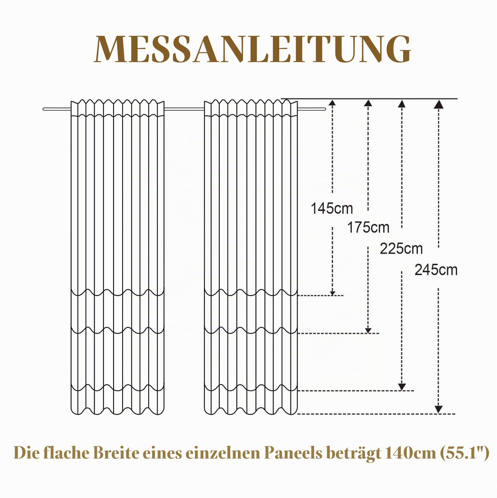 L.Z.E Vorhänge Verdunkelung Beige, Creme Abdunkelnde Gardinen Vorhang mit Kräuselband, Lichtundurchlässige Gardinenschal für Schlafzimmer und Wohnzimmer, 245 cm Lang, Schiene Schienensystem Geeignet