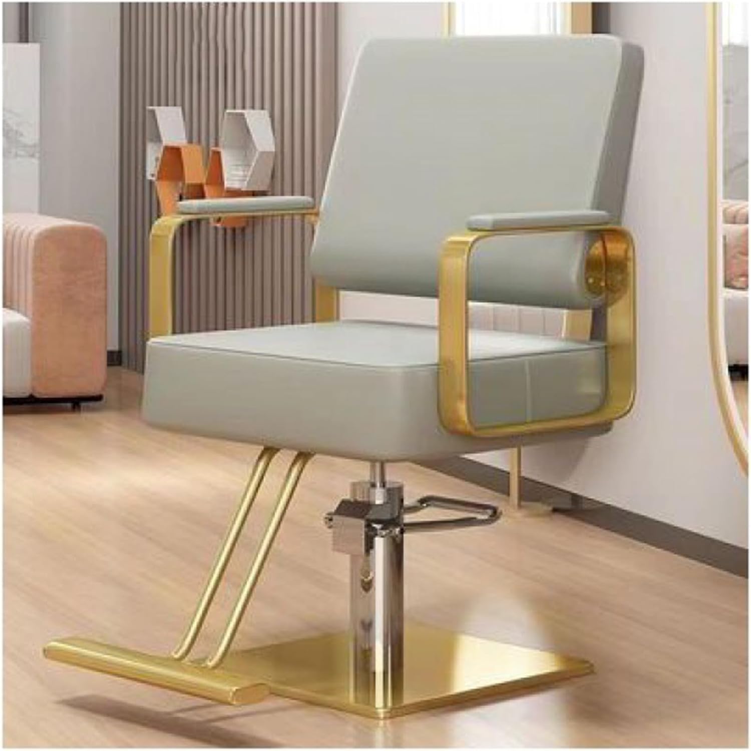 Friseurstühle, höhenverstellbarer hydraulischer Friseurstuhl, 360° drehbarer Salonstuhl, professioneller Tattoo-Stuhl, höhenverstellbar, stilvolles Design für Friseursalons und Kosmetikstudi