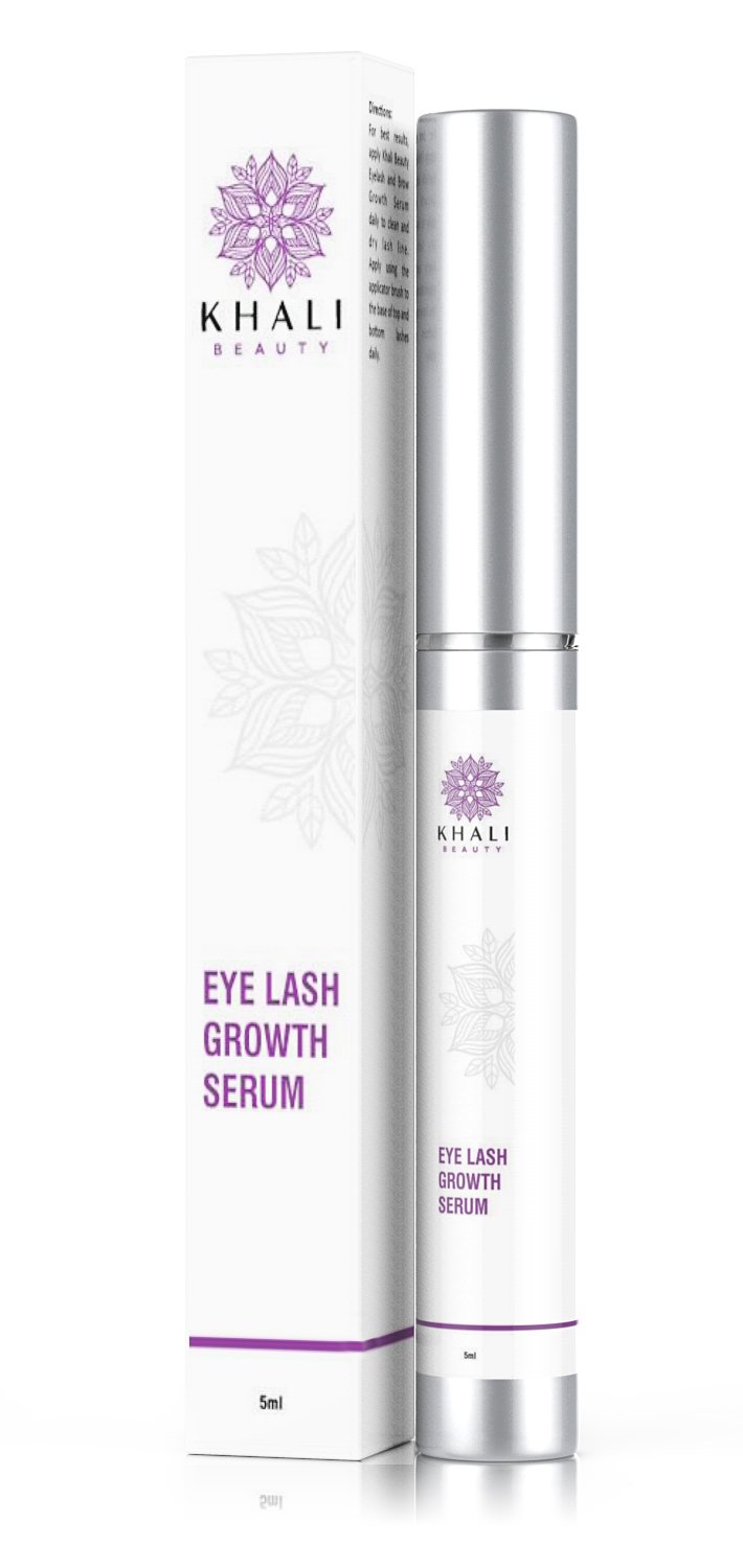 Khali Beauty Eyelash & Eyebrow Growth Serum with Keratinocyte Growth Factor (KGF) to Powerfully Promote New Hair Growth for Denser, Thicker Brows & Lashes. Packed with Vitamin, Minerals. Paraben Free