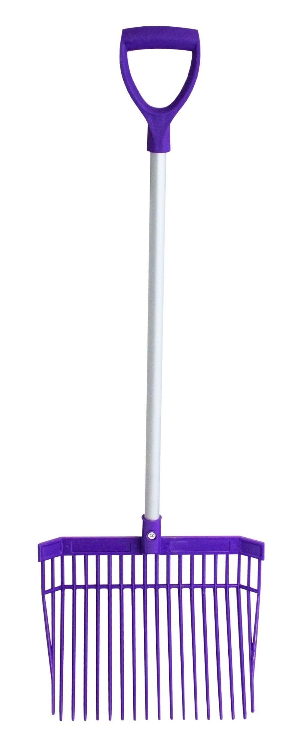 Red Gorilla Small Bedding Fork with Short D Handle Purple Lightweight For Stable Bedding Mucking Out Pitchfork for Hay and Garden Compost 110cm Long