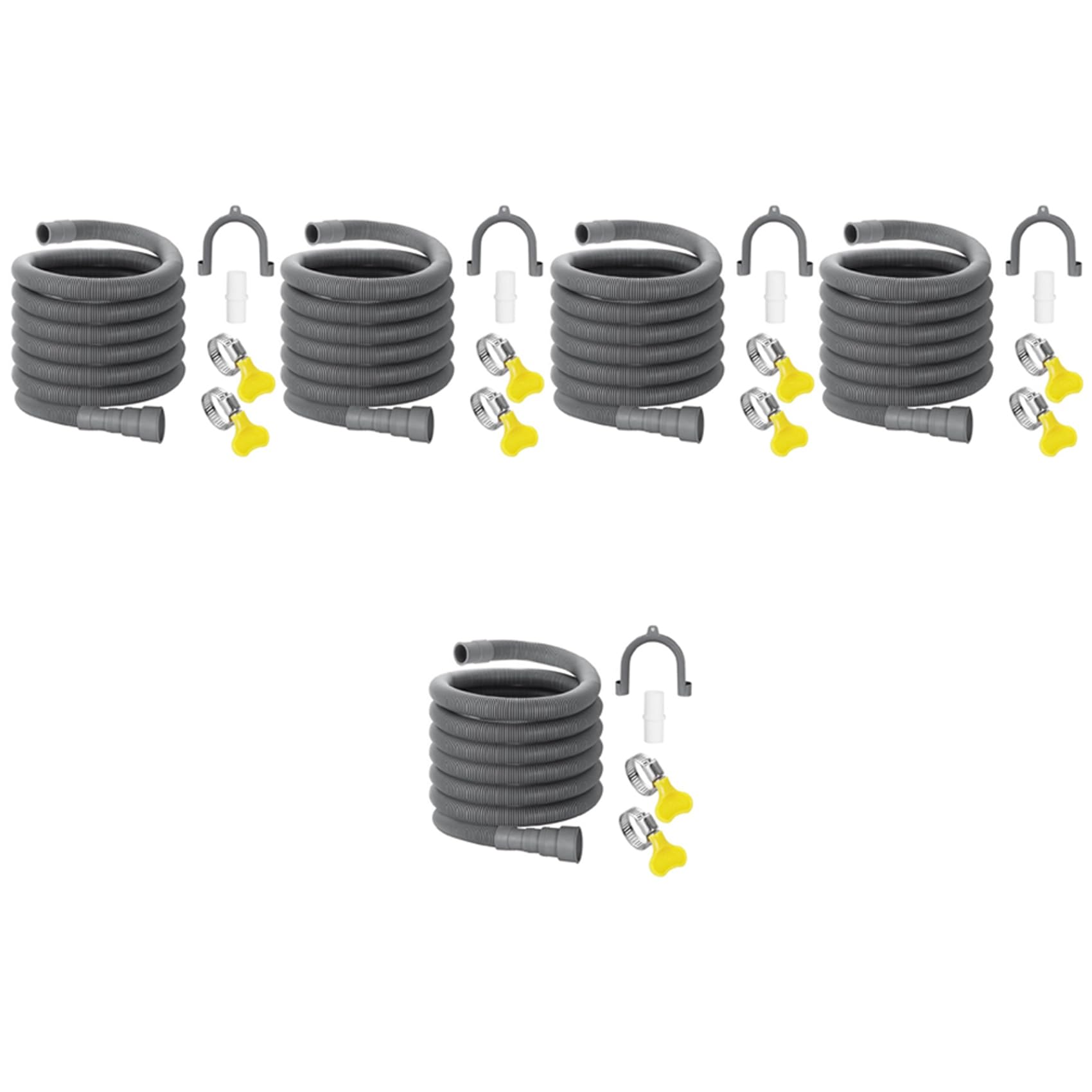 Vjsujehgy 5X Drain Hose Extension Set Universal Washing Machine Hose 10Ft, Include Bracket Hose Connector and Hose Clamps