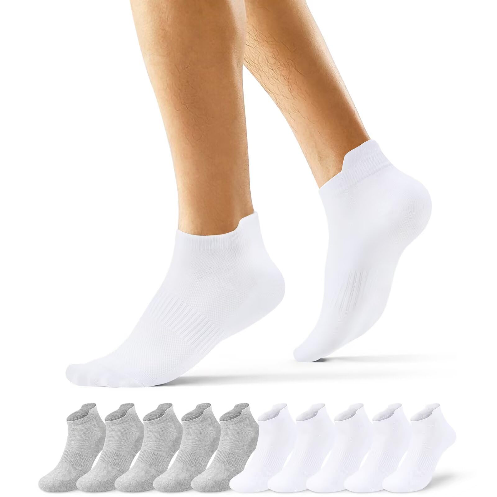 EKSHER 10 Paia Calzini Uomo Corti Calze Donna Corte Cotone Calza Sportive Basse Traspirante Running Elastiche Tennis