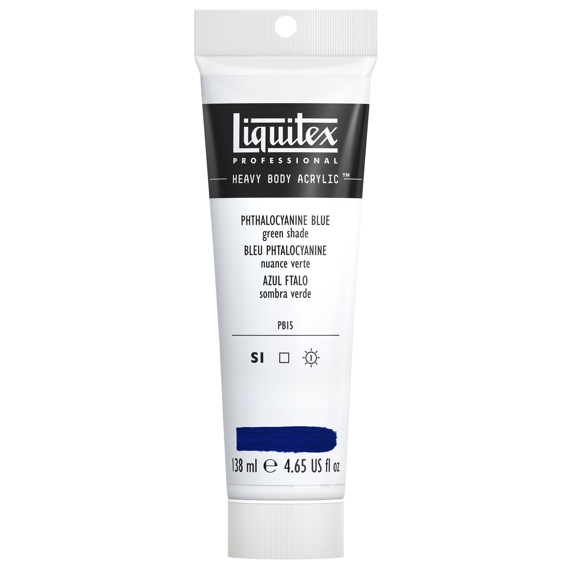 Liquitex 1047316 Professional Heavy Body Acrylfarbe in Künstlerqualität mit ausgezeichneter Lichtechtheit in buttriger Konsistenz, 138ml Tube - Phthaloblau (Grünton)