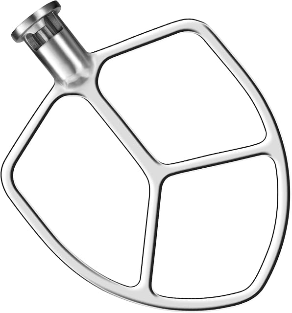 Stainless Steel Paddle Attachment for Kitchenaid Stand Mixers 5QT Lift and 6QT, Flex Edge Beater Compatible with KitchenAid, Accessory for Bread, Pizza, Pasta & Biscuits, Dishwasher Safe