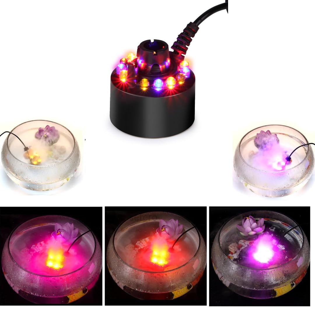 Premier Plants Ultrasonic Mist Maker Humidifier Fogger for Water Fountain Incubators Air Humidifier with Adapter Color Changing (24V 12 LED) (B0D87LLM61) Amazon Price History, Amazon Price Tracker