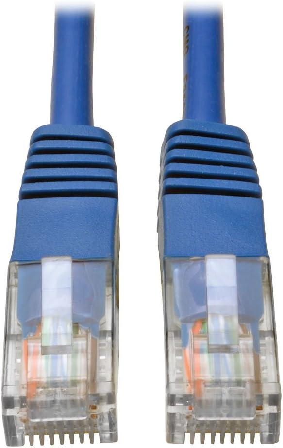 Tripp Lite Cable de conexión moldeado Cat5 Cat5e 350Mhz UTP Azul RJ45 MM 12 pies 12 pies (N002-012-BL)