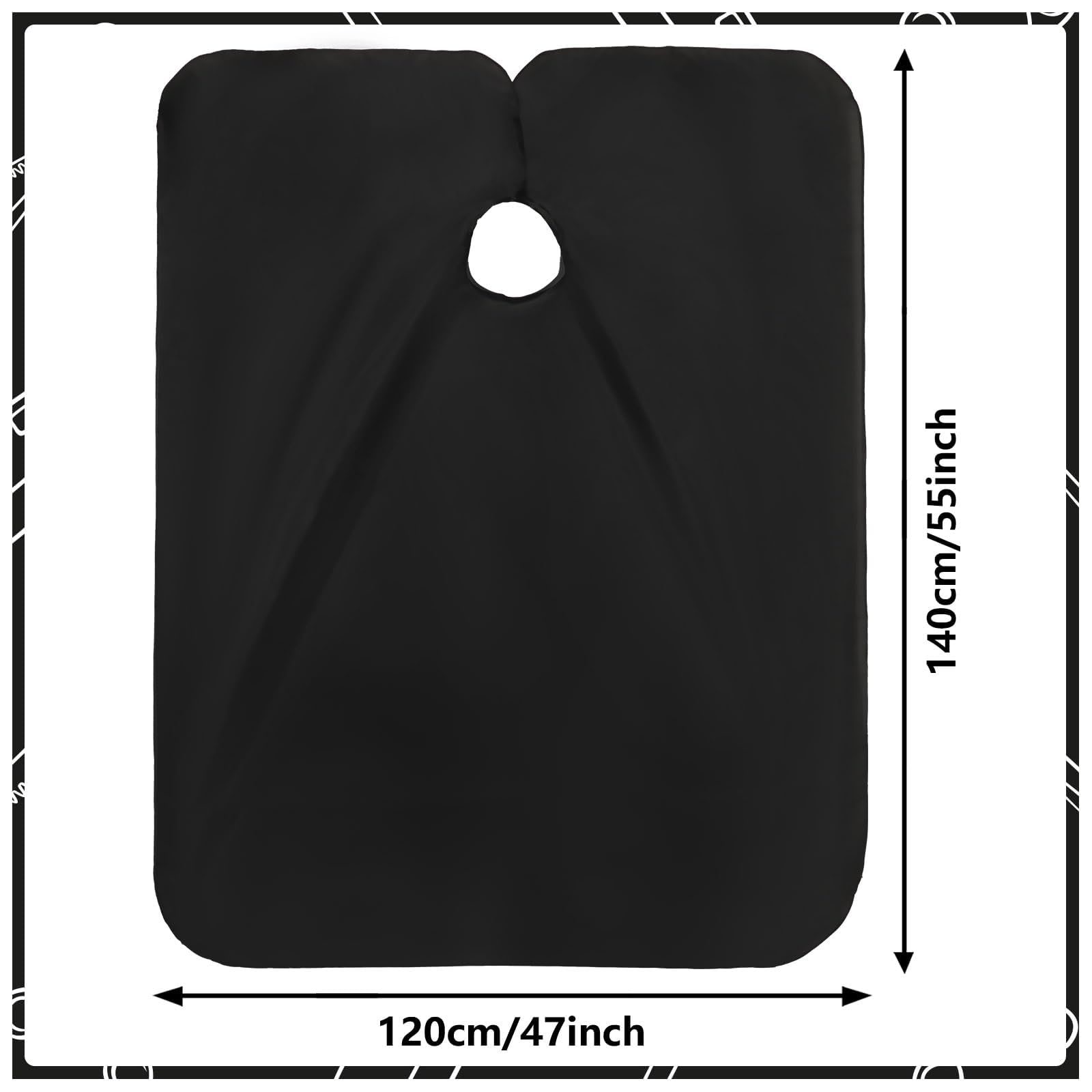 2 capas de peluquería para adultos, capa profesional de corte de pelo con cierre a presión impermeable, Negro - 2
