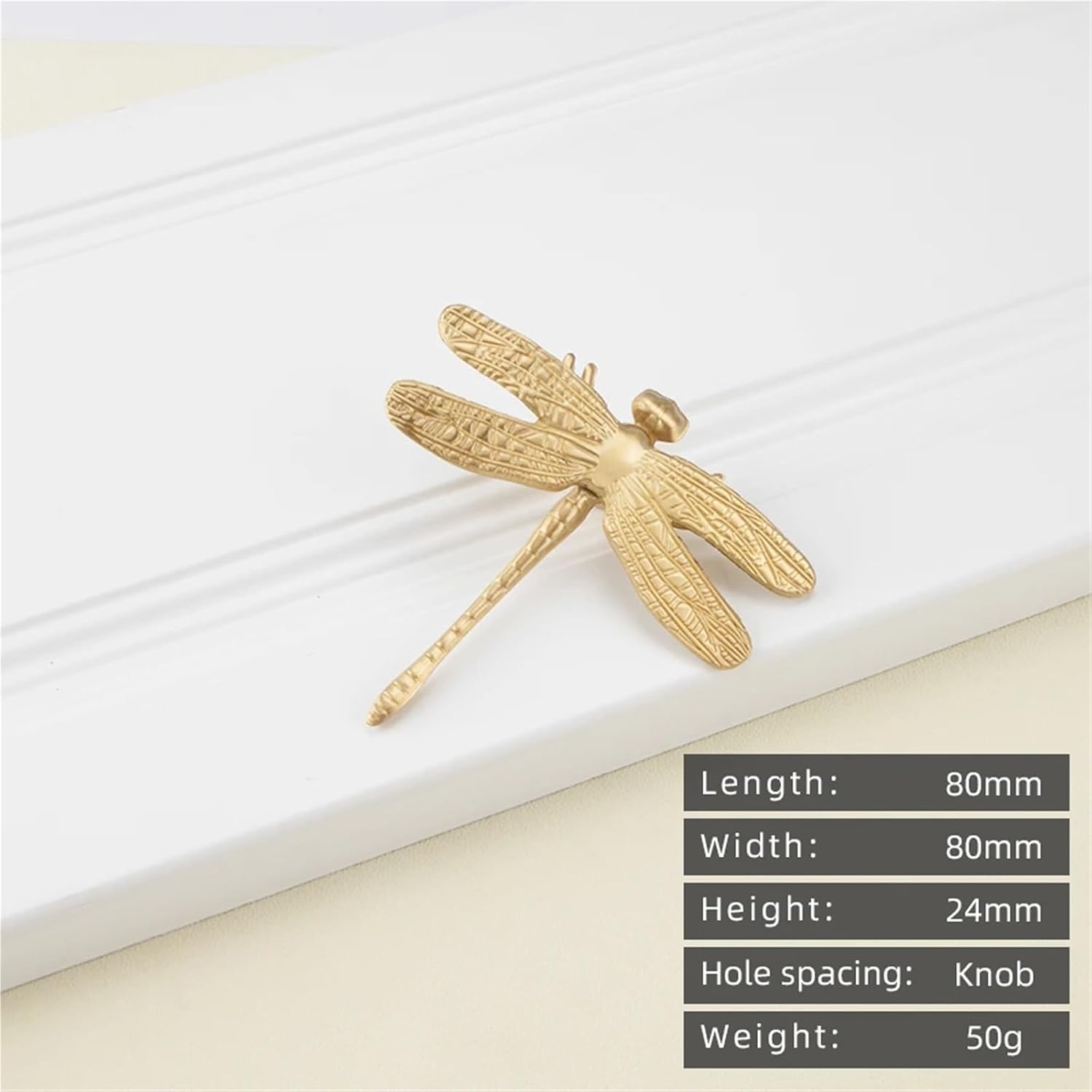 Solid Brass Gold T-Handle Kitchen Cabinet Drawer Long Handle 1Pcs(6-L-80mm)