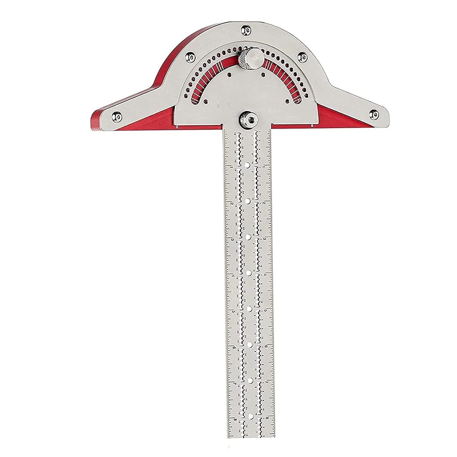 Stainless Steel Protractor Ruler, 20-Inch Two Arm Woodworking Edge Rule for Carpentry, Geometry & Art Painting(15 Inches)