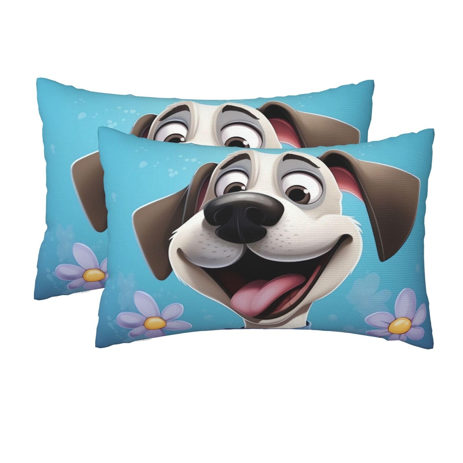 2 Pack Queen Size Pillow Cases for Hair and Skin Soft Breathable Pillow Case Covers with Hidden Zipper Dog Pillowcase 20x30 Inches Pillow Cover for Sleeping Gift