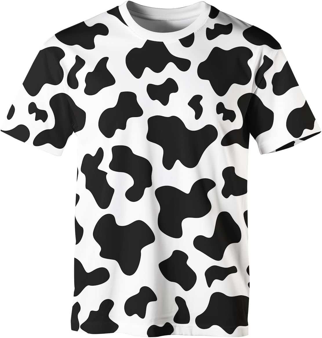 Casual Cow Print T-Shirt Short Sleeve Fun Cow Graphic T-Shirts for Men Women