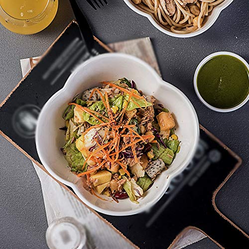 Reeedom Pure White Ceramic Bowl, Household Plum-Shaped Fruit Salad Bowl Tableware,Large Capacity Nordic Style Thickened Anti-Scald Soup Bowl Two Options,White,18.57.5Cm #TOP7