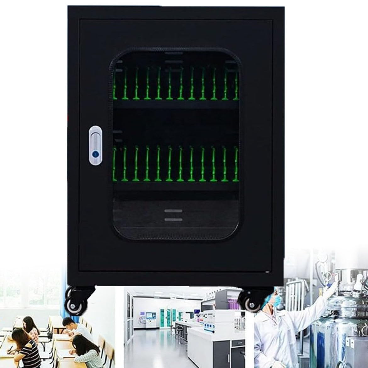 GTHTUHFD Cell Phone Charging Stations Usb Rechargeable Cellphone Locker,Cell Mobile Phone Organizer Mobile Phone Charging Cabinet W/Universal Wheels,40Slots,60Slots-30Slots,30slots