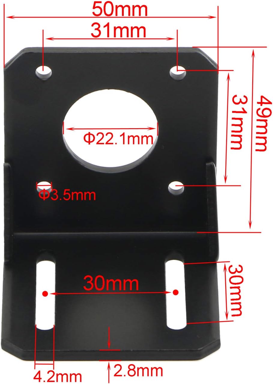 JIUWU 42 Stepper Motor Nema 17 Fixed Seat, Nema 17 Stepper Motor Steel Mounting Bracket, Stepper Motor Bracket with Mounting Screws, Pack of 4 - - 