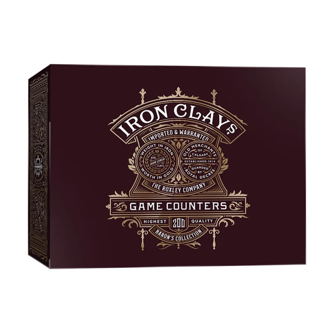 ROXLEY GAMES | Iron Clays 200 | Luxury Gaming Chip Set Accessory | 2 Players | 20-40 Minutes