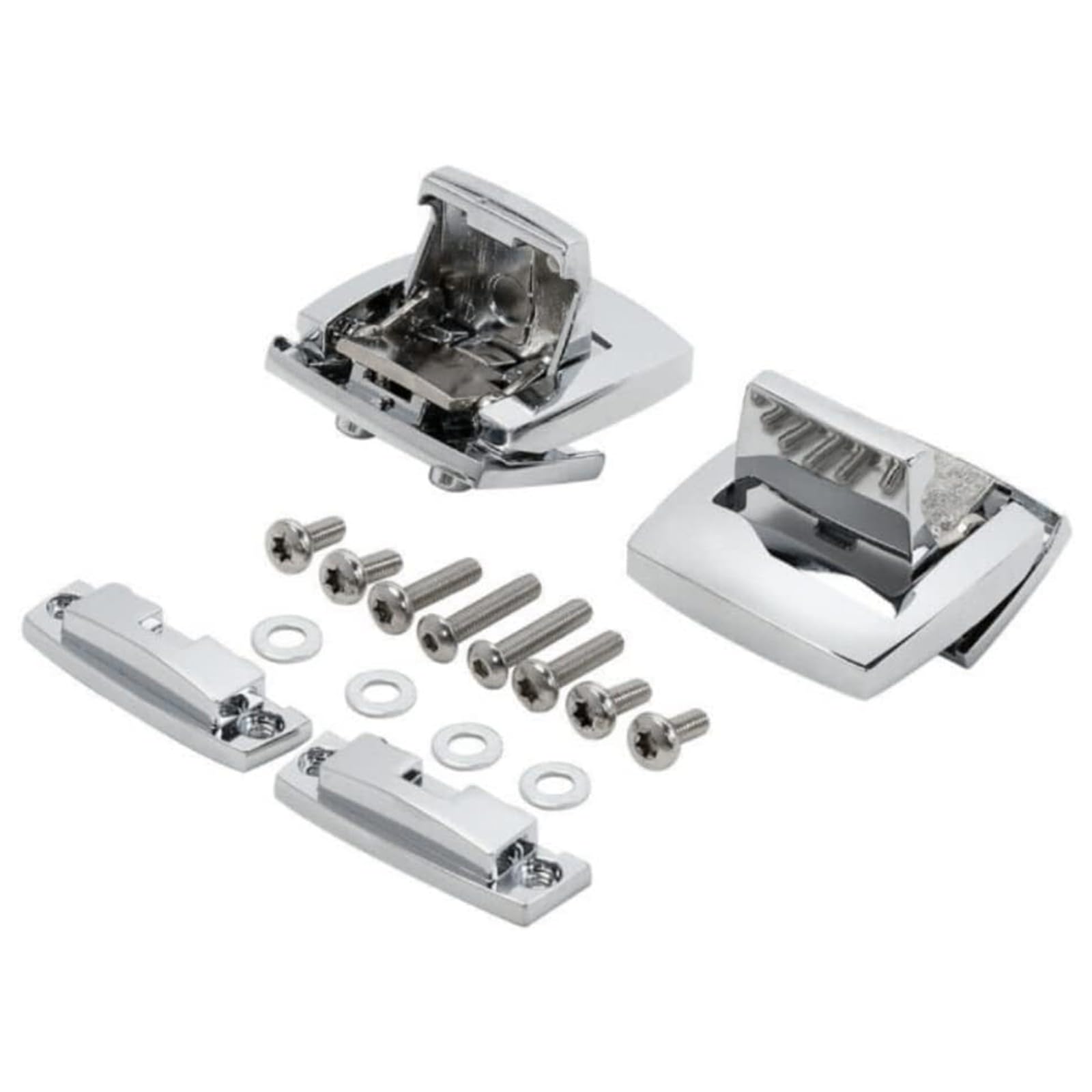 Compatibile con Harley-Davidson Road Chrome Razor Chopped Trunk Latches dal 1997 al 2013, lucchetto posteriore per bagagliaio, facile installazione in 5 minuti, cromato