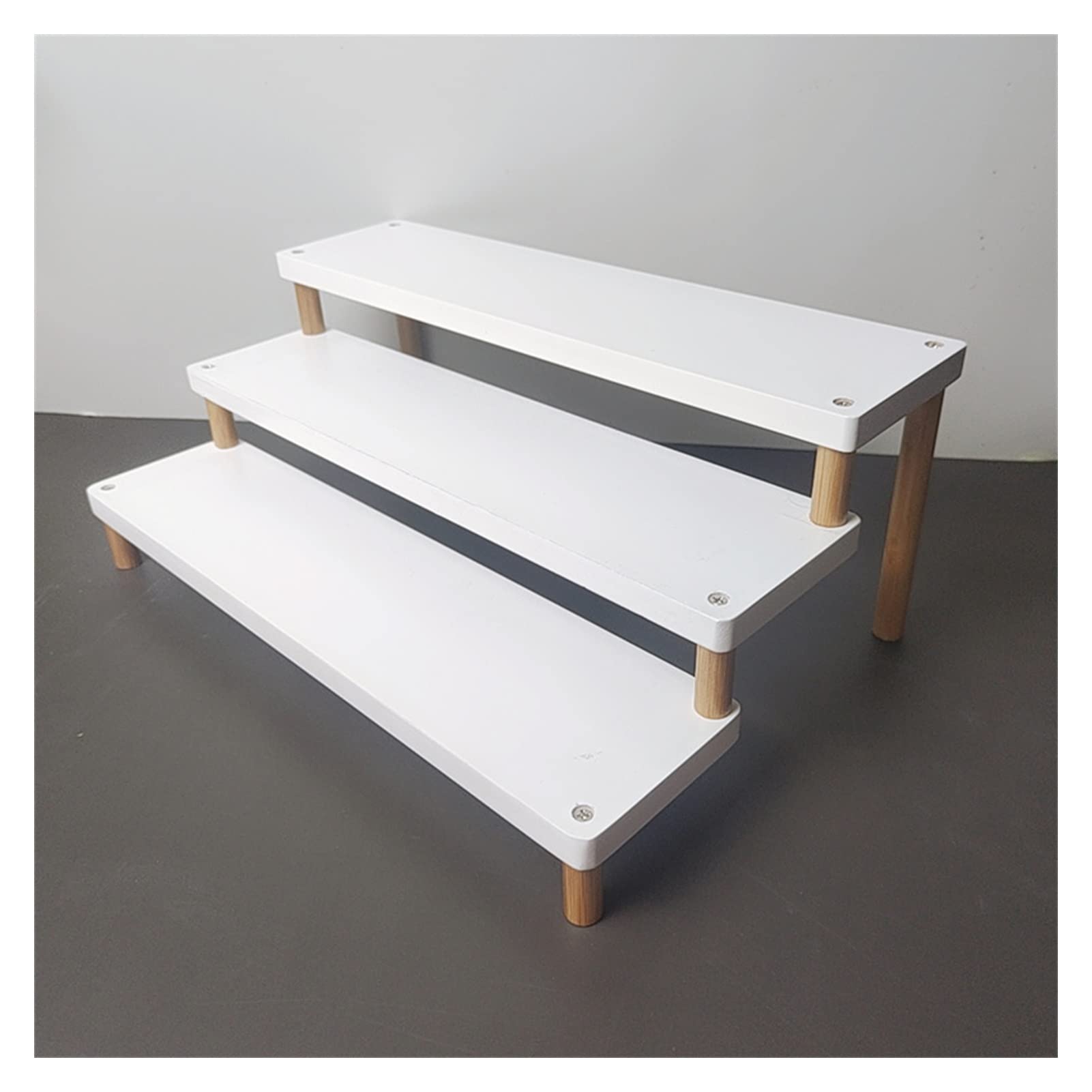Expositor de Gafas de Sol de Madera lacada, Escalonado, Soporte para Gafas de Sol, Organizador de Gafas de Sol, Expositor de Gafas de Sol (A, 3 Niveles)