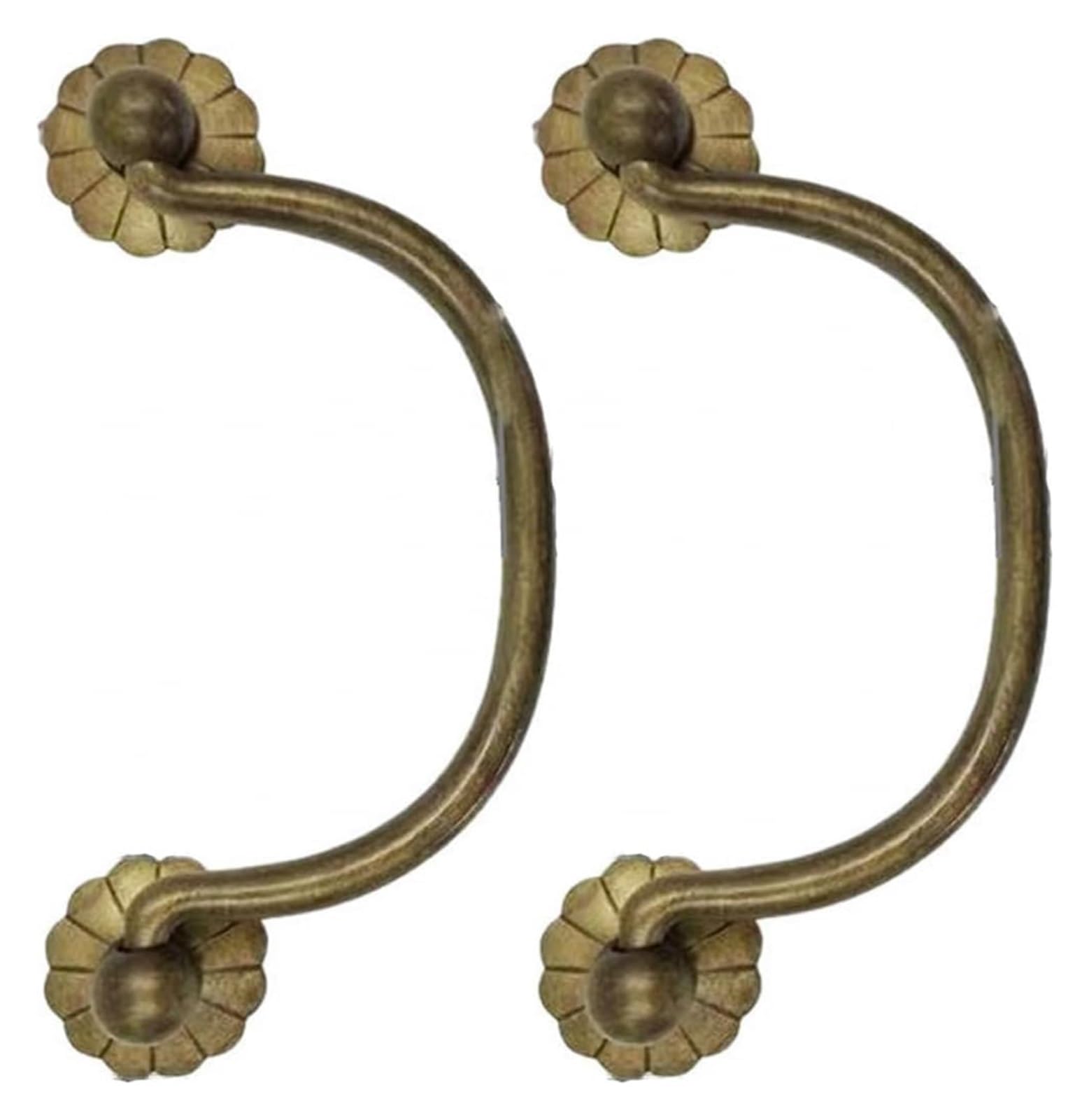 VOPLIVAT Vintage Brass Cabinet Drawer Pulls, Brass Drawer Cabinet Door Handles Pulls with Ring Pull Knobs Bronze Gold 7.8-9.8cm(Bronze,7.8CM)