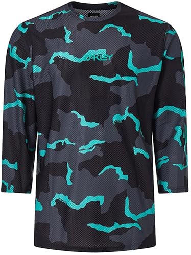 [I[N[] T-Shirt RIDE FREE LS JERSEY B1B CAMO BLACK/MINT/GREY S({TCYM)