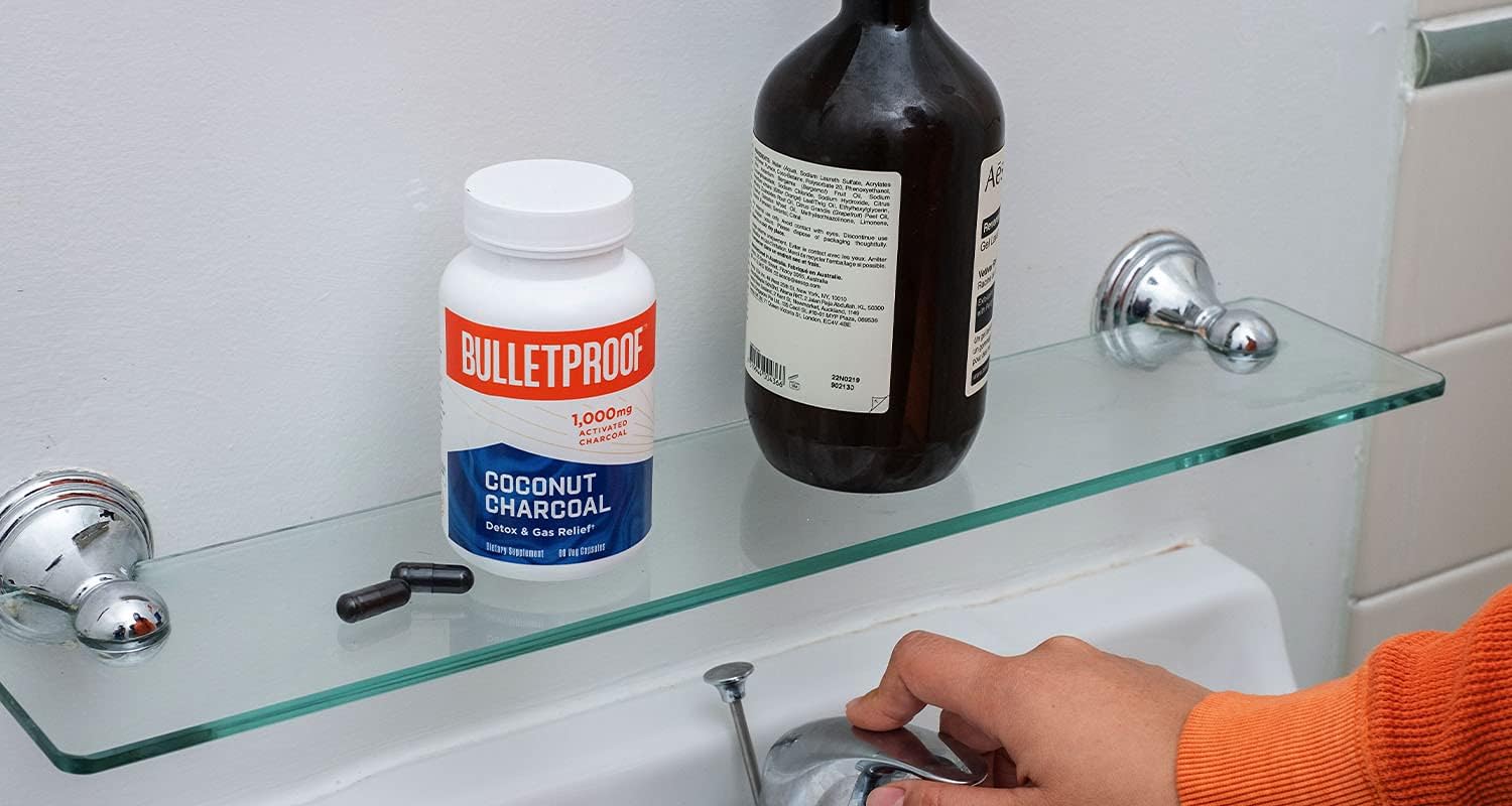 Bulletproof Activated Charcoal, 100% Coconut, Heartburn and Gas Relief, 90 Capsules : Health & Household