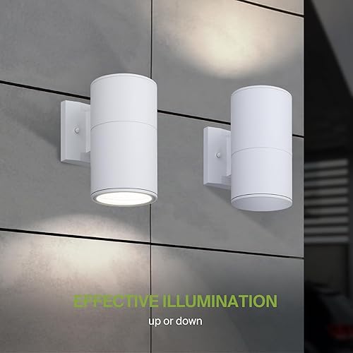 Miniatura 4 de ASD Lámpara de pared cilíndrica redonda de 1 vía, enchufe E26 de 60 W, 120 V, impermeable, compatible con bombillas LEDCFLincandescentes,