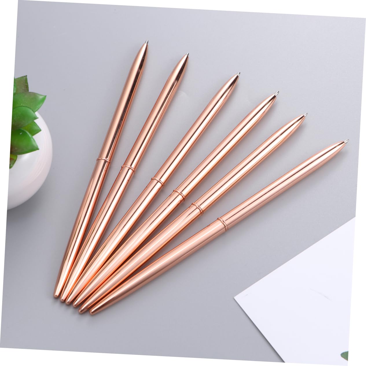 Operitacx 18pezzi Penne Sfera Metallo Con Testa Doppia Penne Leggere Con Inchiostro Blu Elegante Per Ufficio e Scuola Rosa