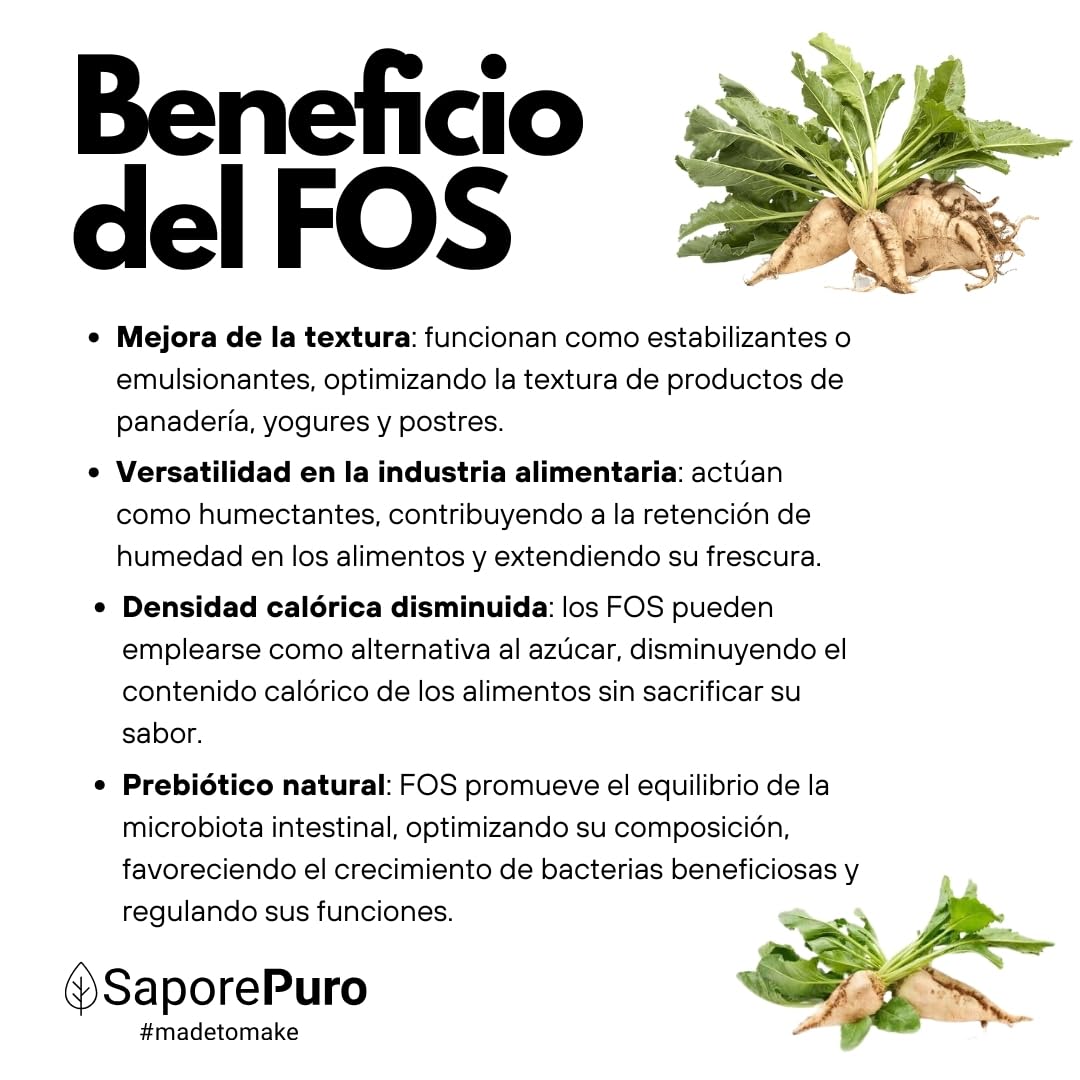 SaporePuro FOS Fructooligosacáridos en polvo 250 gr