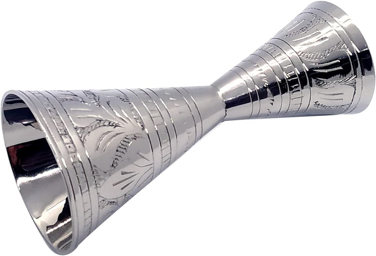 EPNS with Chrome Coating Peg Measure, 30 ml / 60 ml, EPNS, Alluring Engraving