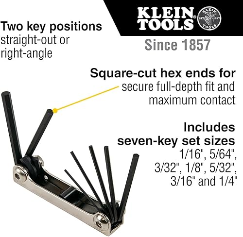 Miniatura 2 de Klein Tools 70580Conjunto de seis llaves hexagonales plegables