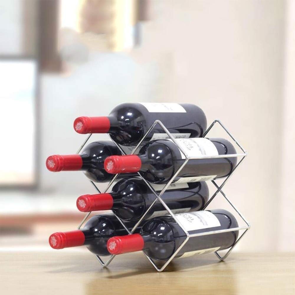 Generico portavini,Bottiglie da Terra in Metallo: Design Minimalista Moderno e Portatile per Gli Amanti dello scaffale