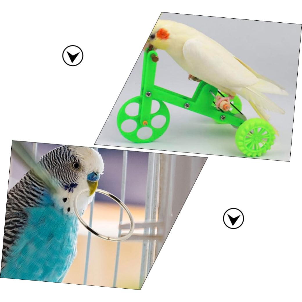 Yardwe 3sätze Papageien-Spielzeug Mit Fahrrad-Design Interaktive Trainingsringe Für Vögel Fördert Intelligenz Und Geeignet Für Nymphensittiche Und Wellensittiche