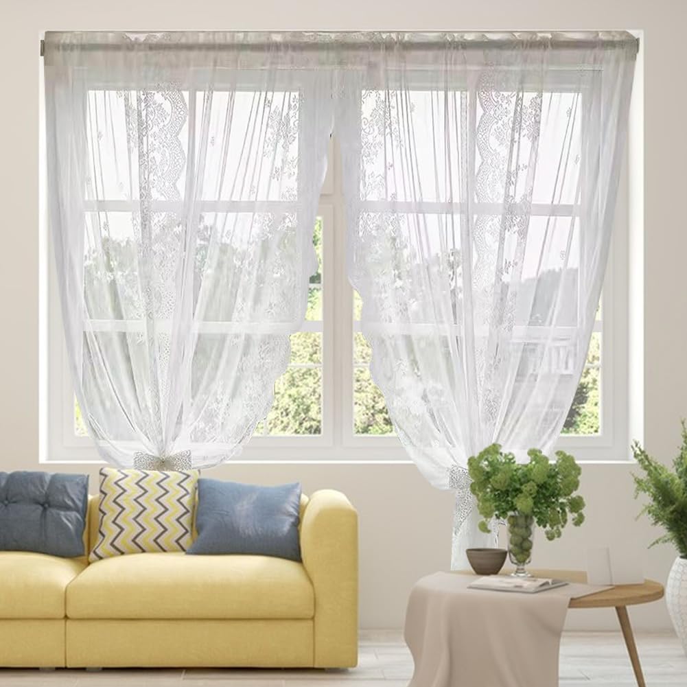 SLOW SOUL 2 pannelli Tenda di lusso europea velluto tulle ricamato per soggiorno cucina camera da letto tende con tasca per asta azzurro 127 x 213 cm (L x A