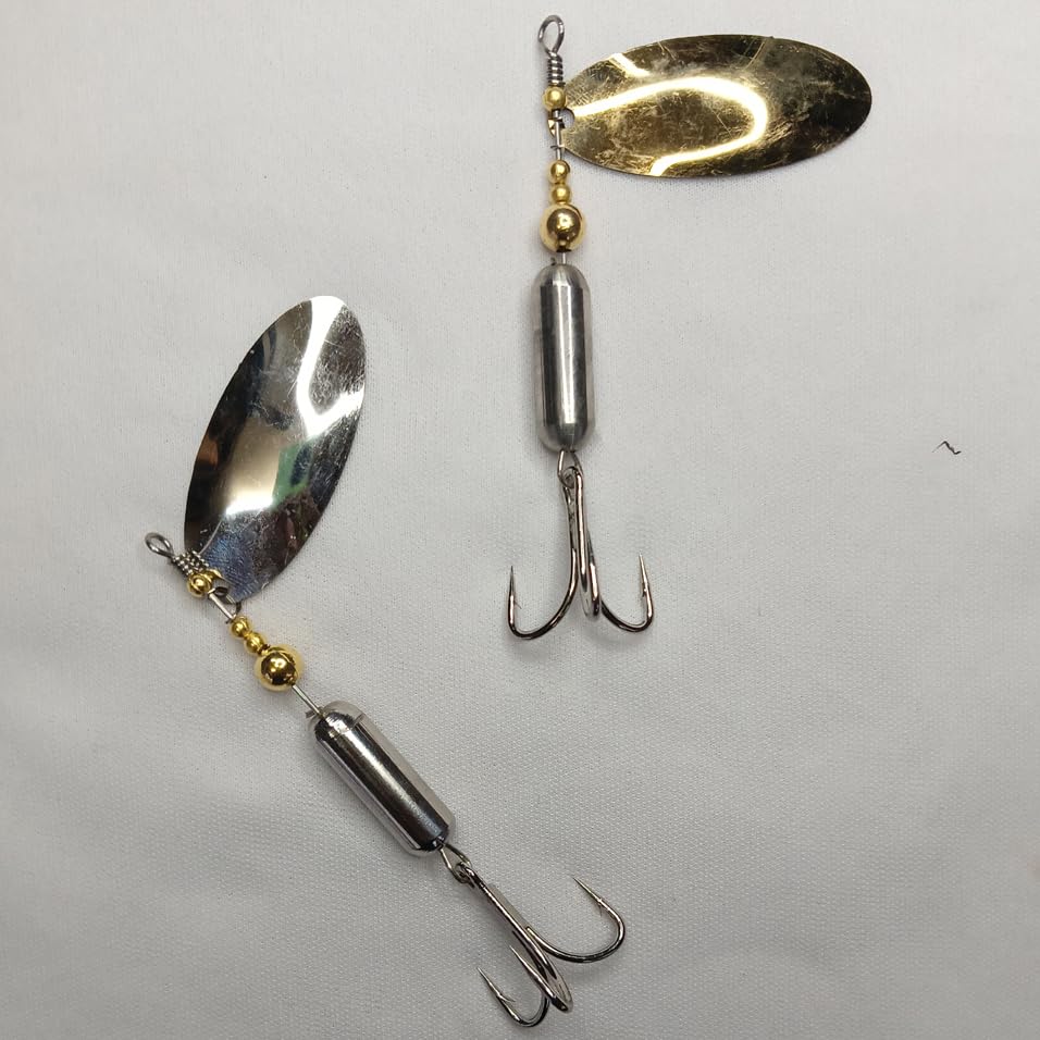 Bullet Pro Combo Fishing Spinner (Pack of 2) - 25g Silver & Gold Lures for Snakehead and Mahseer-image-6