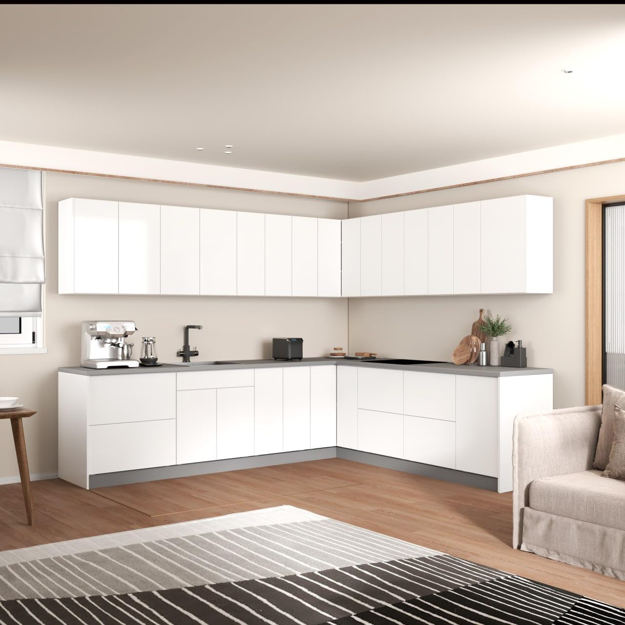 417-MODERN DOOR-29 7/8x11 7/8-WHITE GLOSS-9010