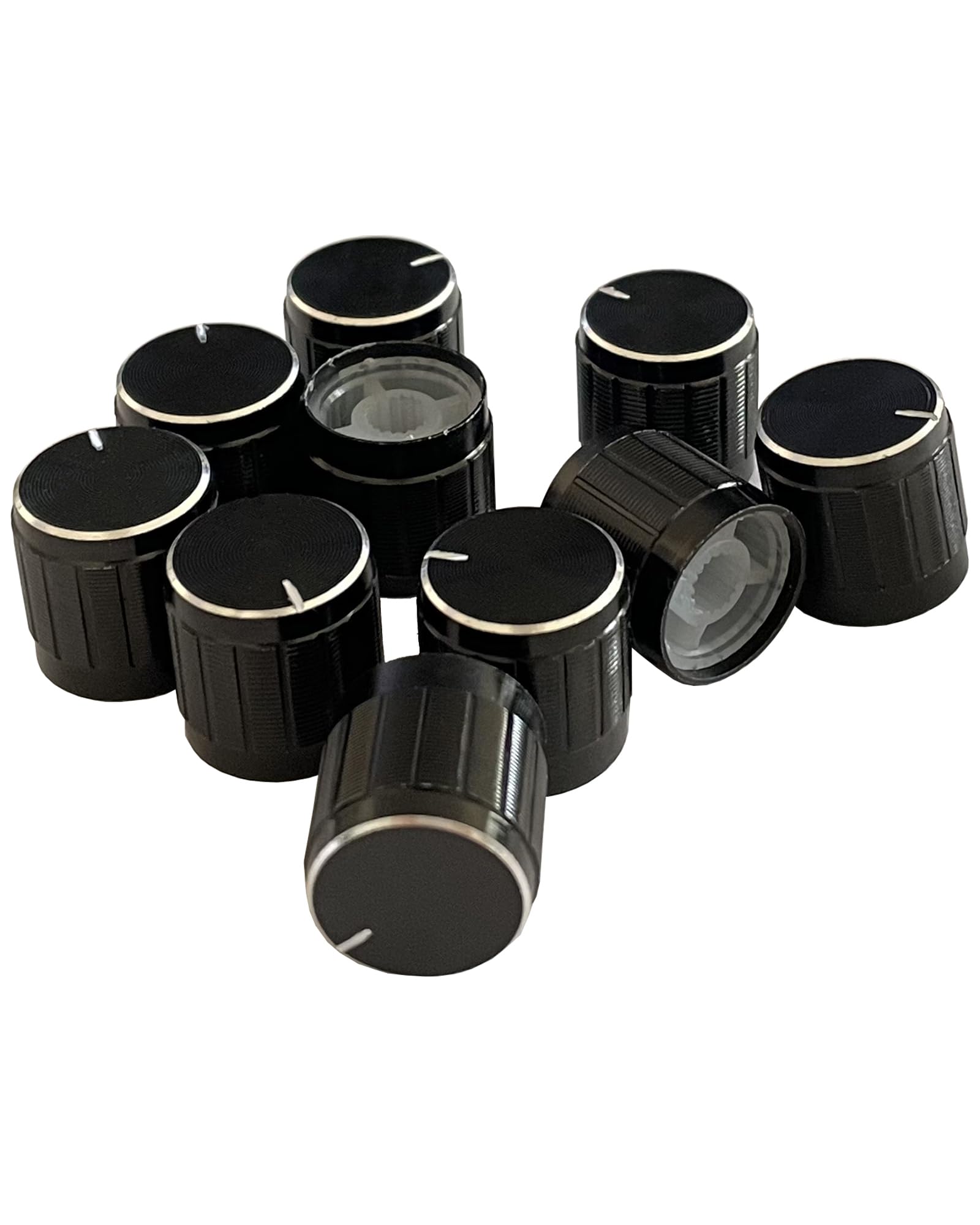 Floor Lamp Dimmer Switch Knob Control - 10pcs 6mm Rotary Switch Knob Replacement - 17x17mm Black-image-20
