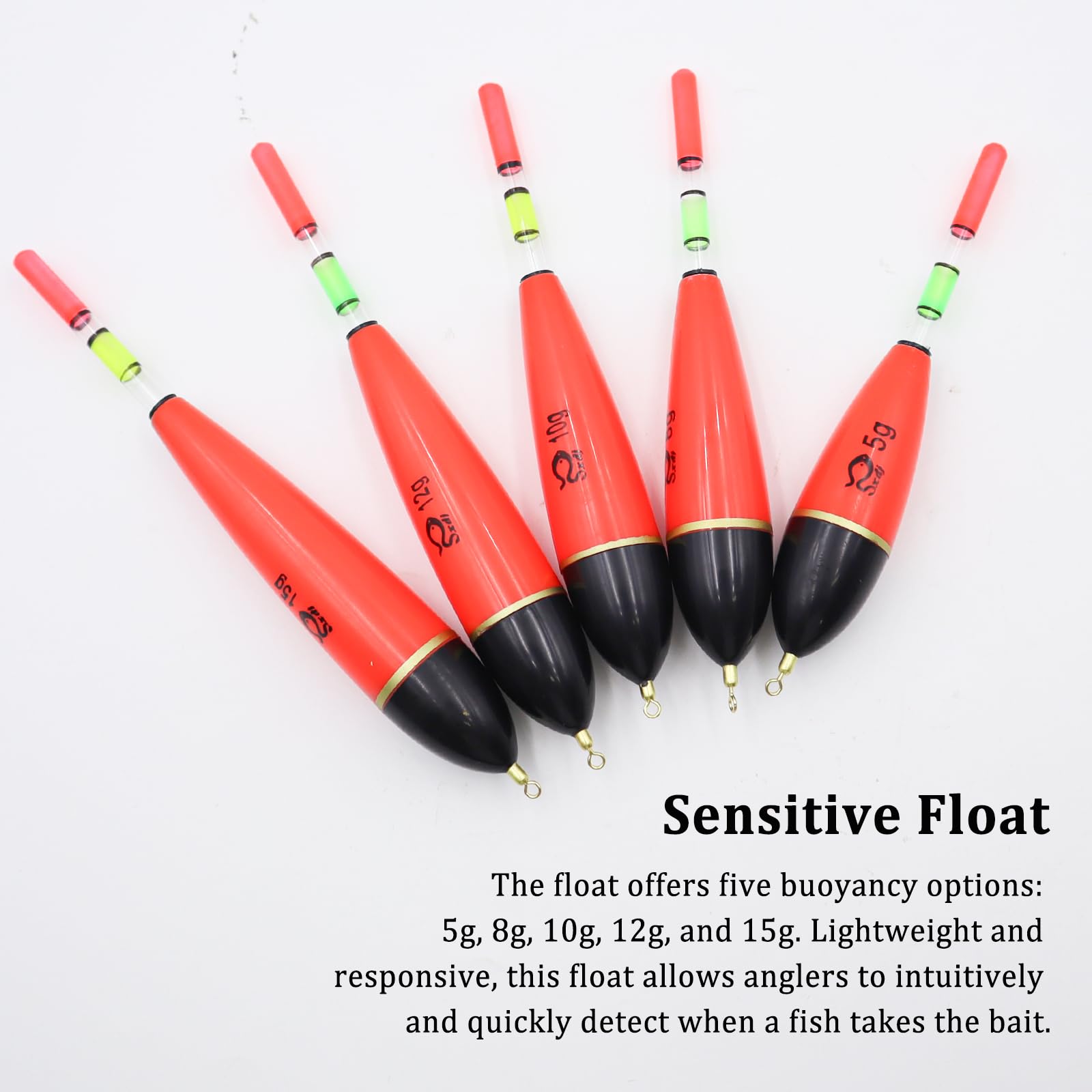 Lot De 5 Flotteurs De Pêche Haute Qualité - Modèle Pole Float, Pour Pêche Au Coup