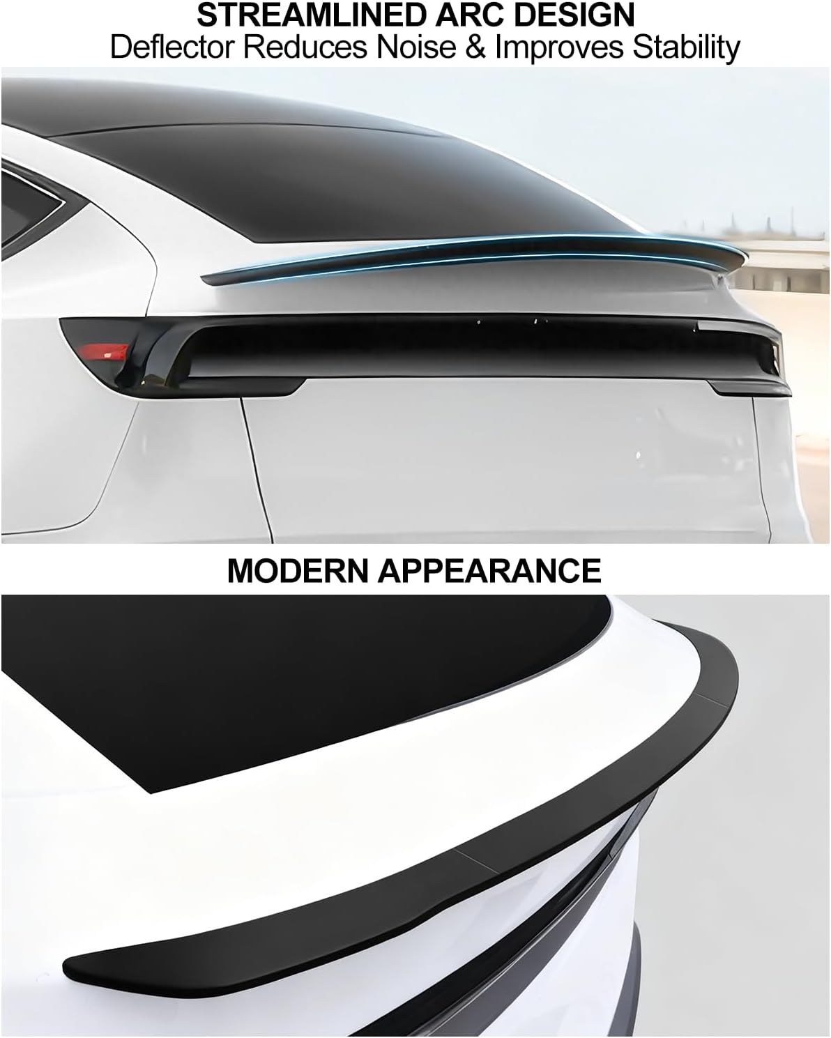 for Tesla Rear Spoiler Wing Model Y Juniper 2025 2026 Segmented Rear Lip Spoiler Exterior Model Y Refresh Accessories ABS Rear Trunk Lip Sporty Appearance Black Styling Kits Spoilers