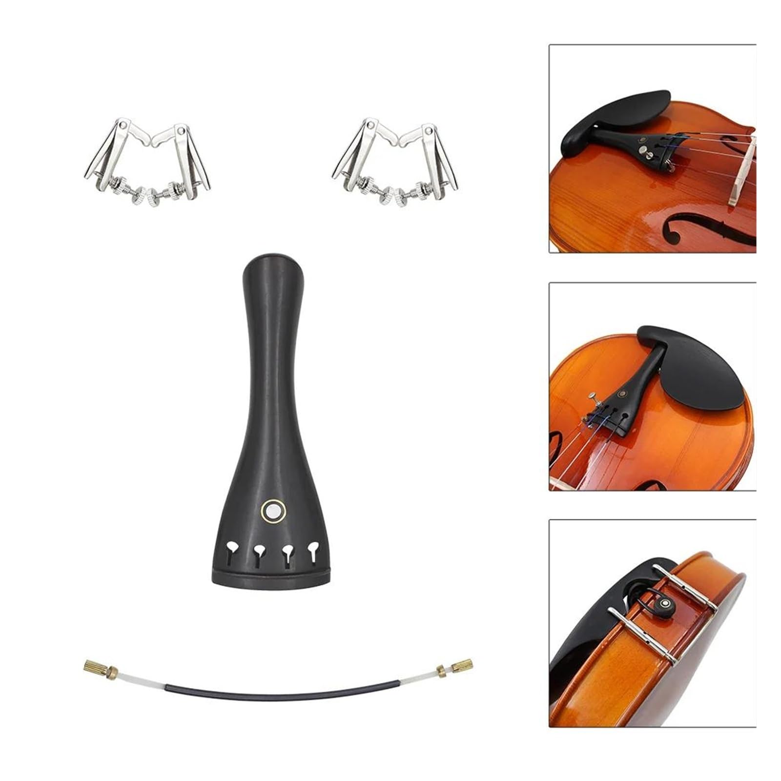Accessori per violino Accessori per violino set da 15 pezzi tra cui cordiera cordiera mentoniera e viti