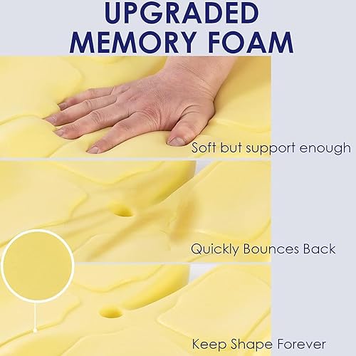 Miniatura 5 de LAMPPE Cojín ergonómico para silla de oficina, almohada para hemorroides hecha de espuma viscoelástica, cojín para dolor de coxis para cadera,