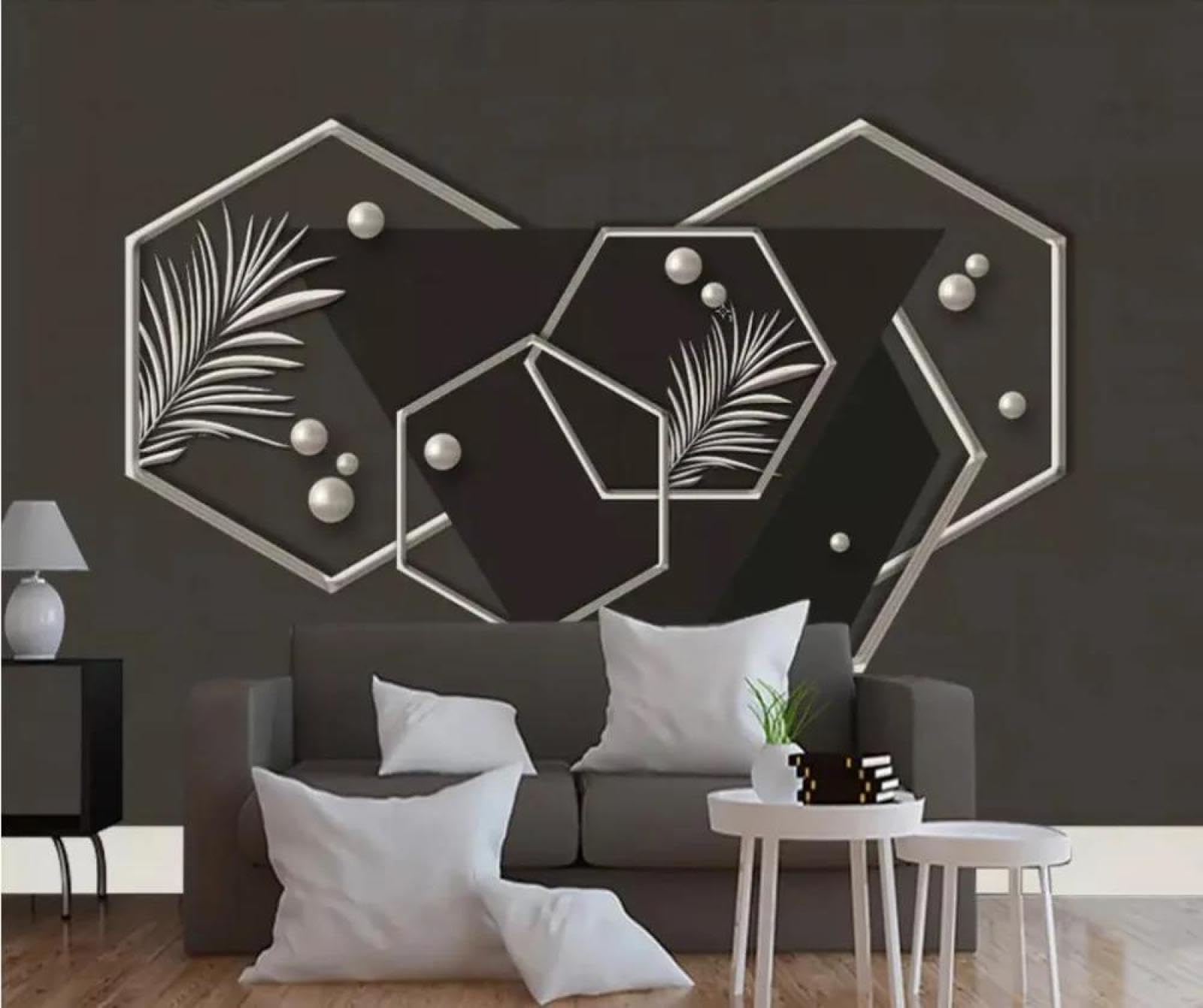 Papier peint polygonal 3D ILIYA tissu non tissé salon chambre revêtement mural