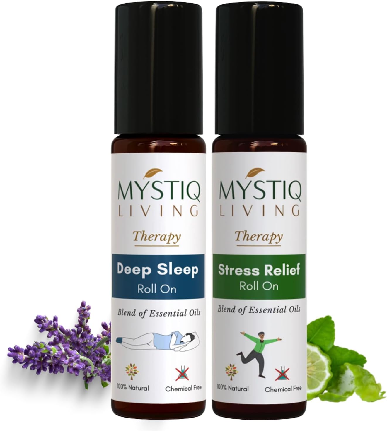 Mystiq Living Deep Sleep and Stress Relief Roll On - Combo (Pack of 2)